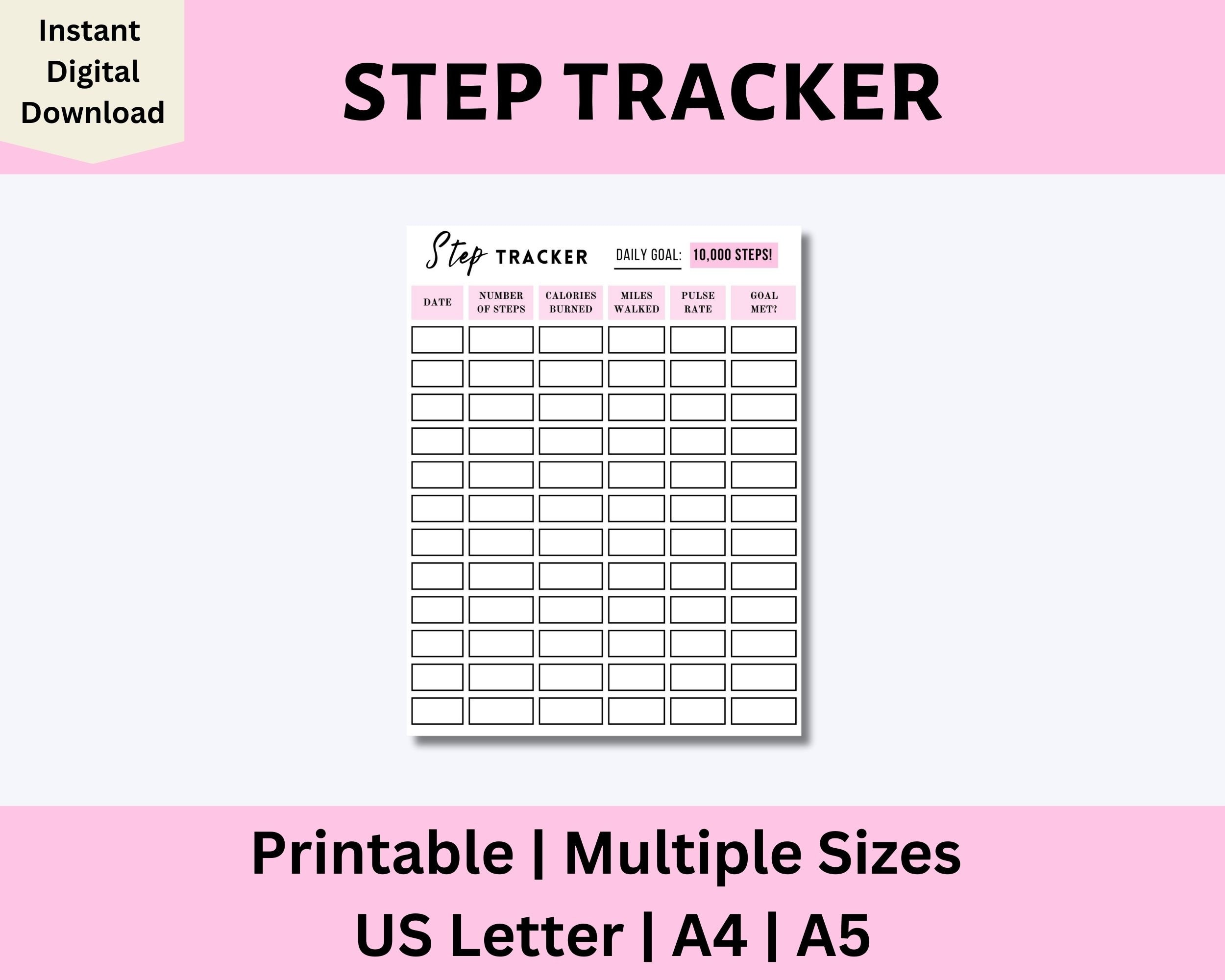 Step Tracker Printable Daily Step Log Weekly Step Tracker Workout Step Tracker Printable Daily Step Log Weekly Step Tracker Workout
