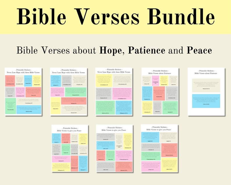 Printable Bible Verse Stickers Bundle, Digital Scripture Faith Stickers ...