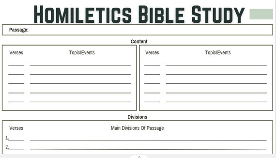 Bible Study Homiletics Pine Template - Etsy