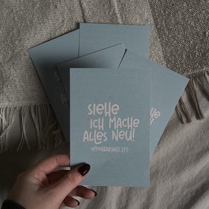 Kristet vykort / Motto för 2026 / Se, jag gör allting nytt! / Rosa & Blått