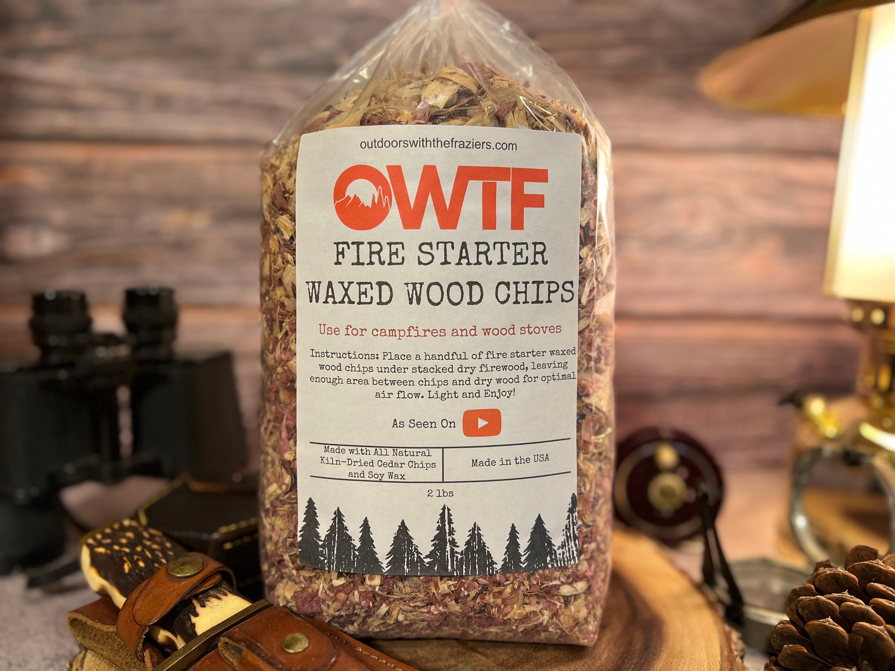 OWTF Fire Starter Waxed Cedar Wood Chips 2lbs - Etsy Canada