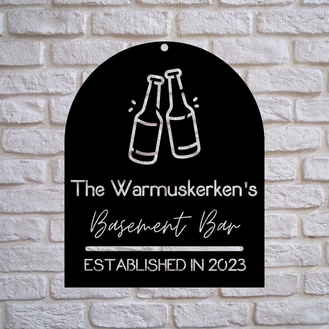 Customized Metal Sign for Basement Bar With Family Name Personalized
