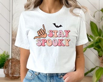 Stay Spooky T-shirt, Spooky Vibe-tröja, Halloween-t-shirt, Cool Halloween-tröja, Rolig Halloween-tröja, Halloween-t-shirt, Spöklik tröja