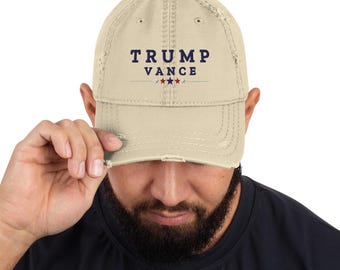 Trump Vance Embroidered Distressed Hat - A Piece Of History!