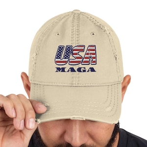 MAGA USA Distressed Hat