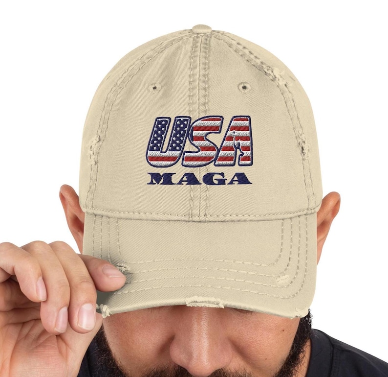 MAGA USA Distressed Hat