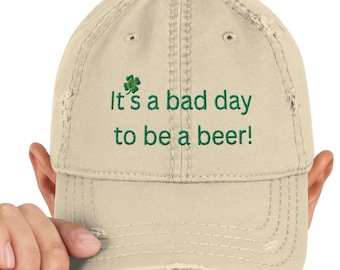 Funny St. Patrick's Day Hat – Embroidered Distressed Cap