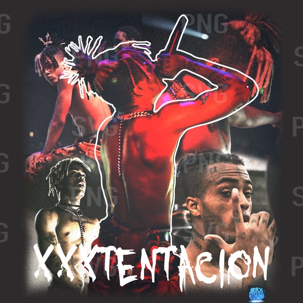 Xxxtentacion T-Shirt Designs | Shirt PNG | T-Shirts PNG | Printable Rap T-Shirt Design, Instant Download and Ready To Print