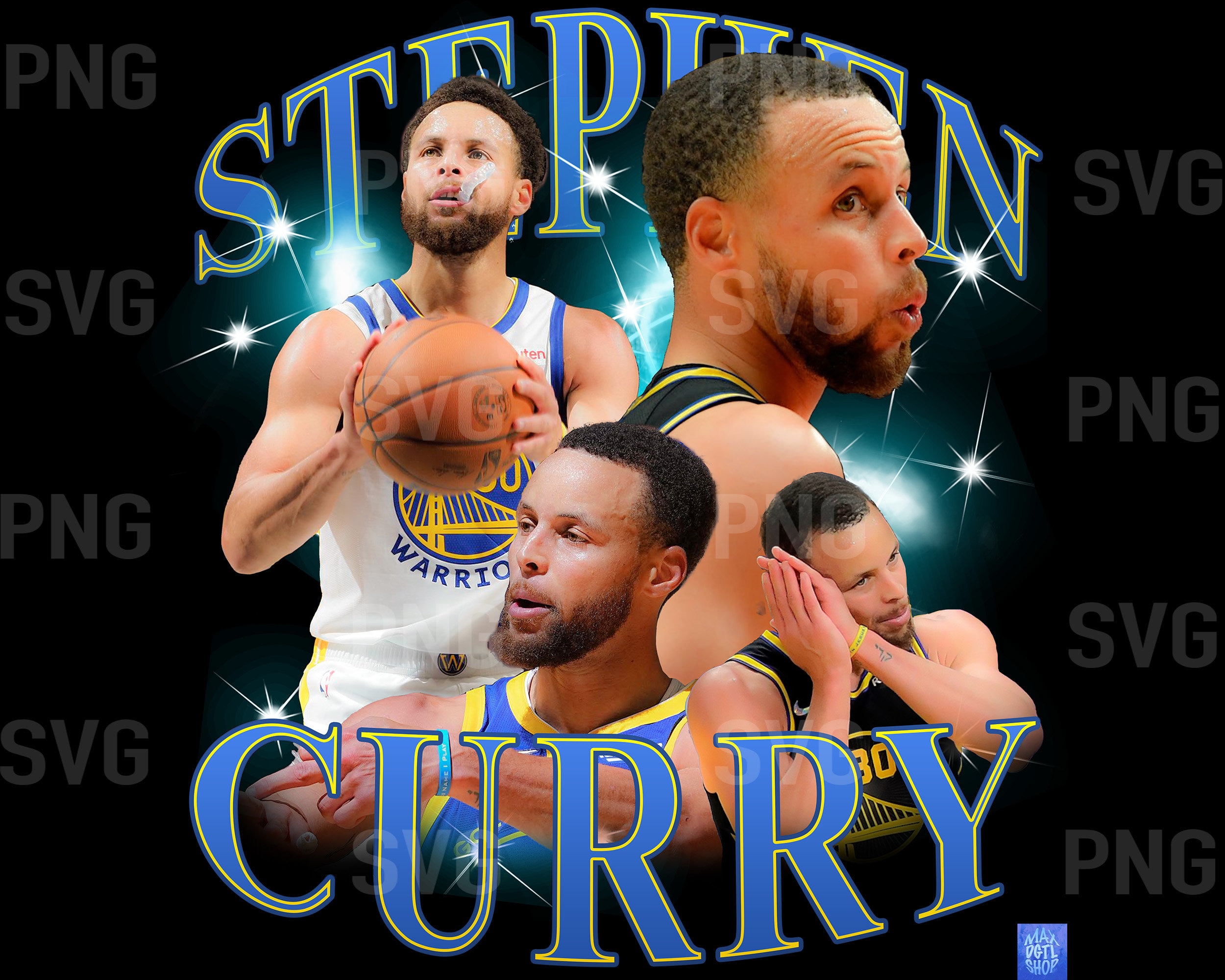 STEPHEN CURRY T Shirt Design. PNG Digital 4500x5100 px. Basketball Retro,  90s Vintage, Bootleg Tee. Instant Download And Ready To Print.