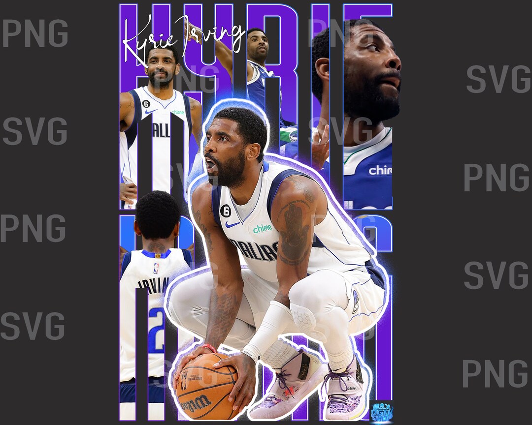 Kyrie Irving T-shirt Design PNG Poster PNG Printable Bootleg Basketball Tee Shirt Design Instant ...