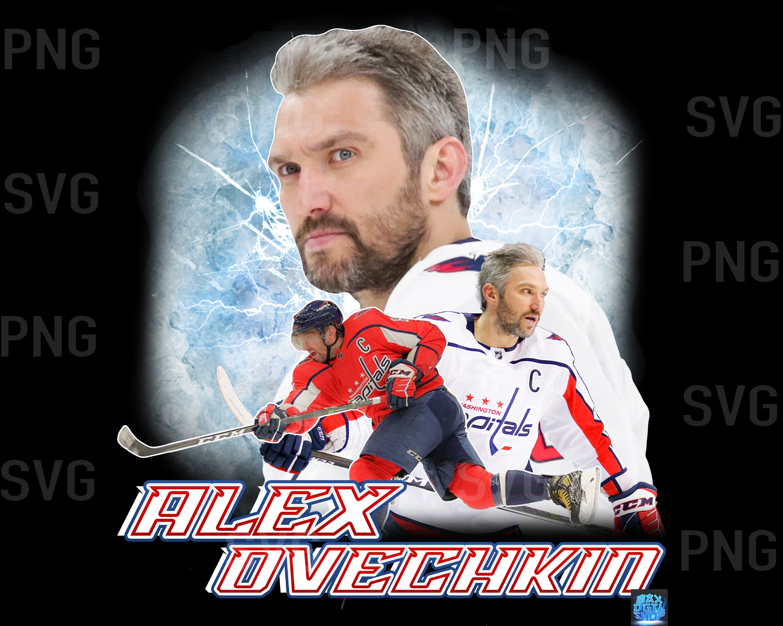 Alex Ovechkin T-Shirt Design PNG | Vector T-Shirts PNG | Printable Bootleg  Hockey Tee Shirt Design | Instant Download and Ready To Print