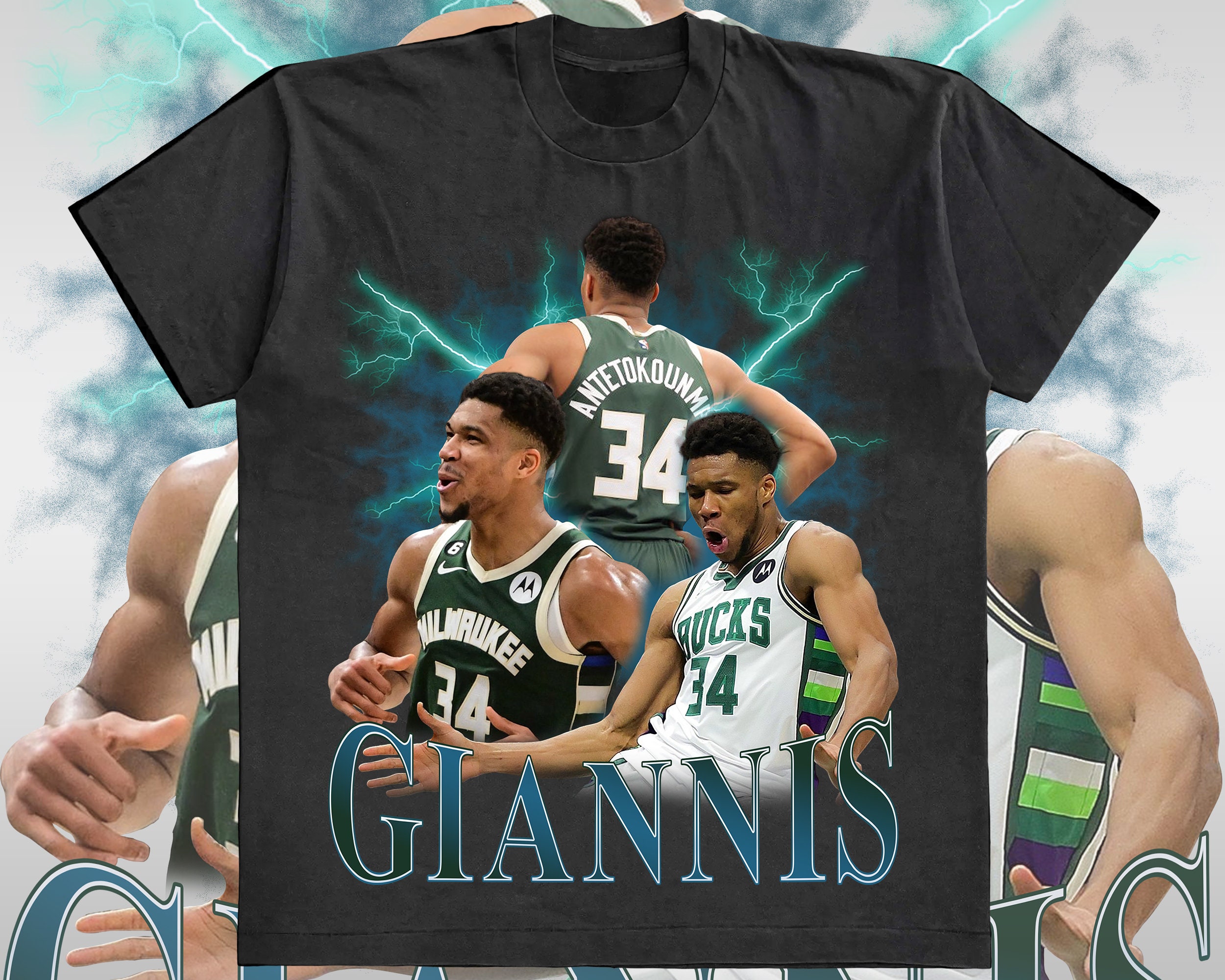 Giannis Antetokounmpo Design PNG | Vector T-Shirts PNG | Printable Bootleg  Basketball Tee Shirt Design | Instant Download and Ready To Print