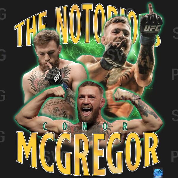 Conor McGregor | Notorious T-Shirt Design PNG | T-Shirts PNG | Printable Bootleg MMA Tee Shirt Design | Instant Download and Ready To Print