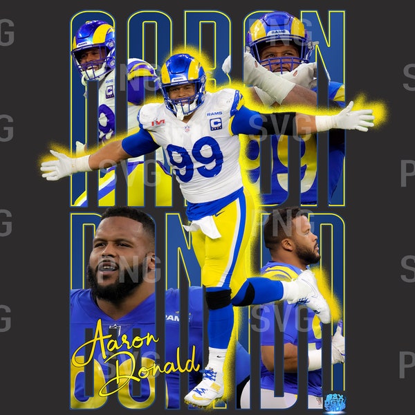 Aaron Donald | T-Shirt PNG | Bootleg T-Shirt PNG | Printable Bootleg T-Shirt Design | Football | Instant Download and Ready To Print
