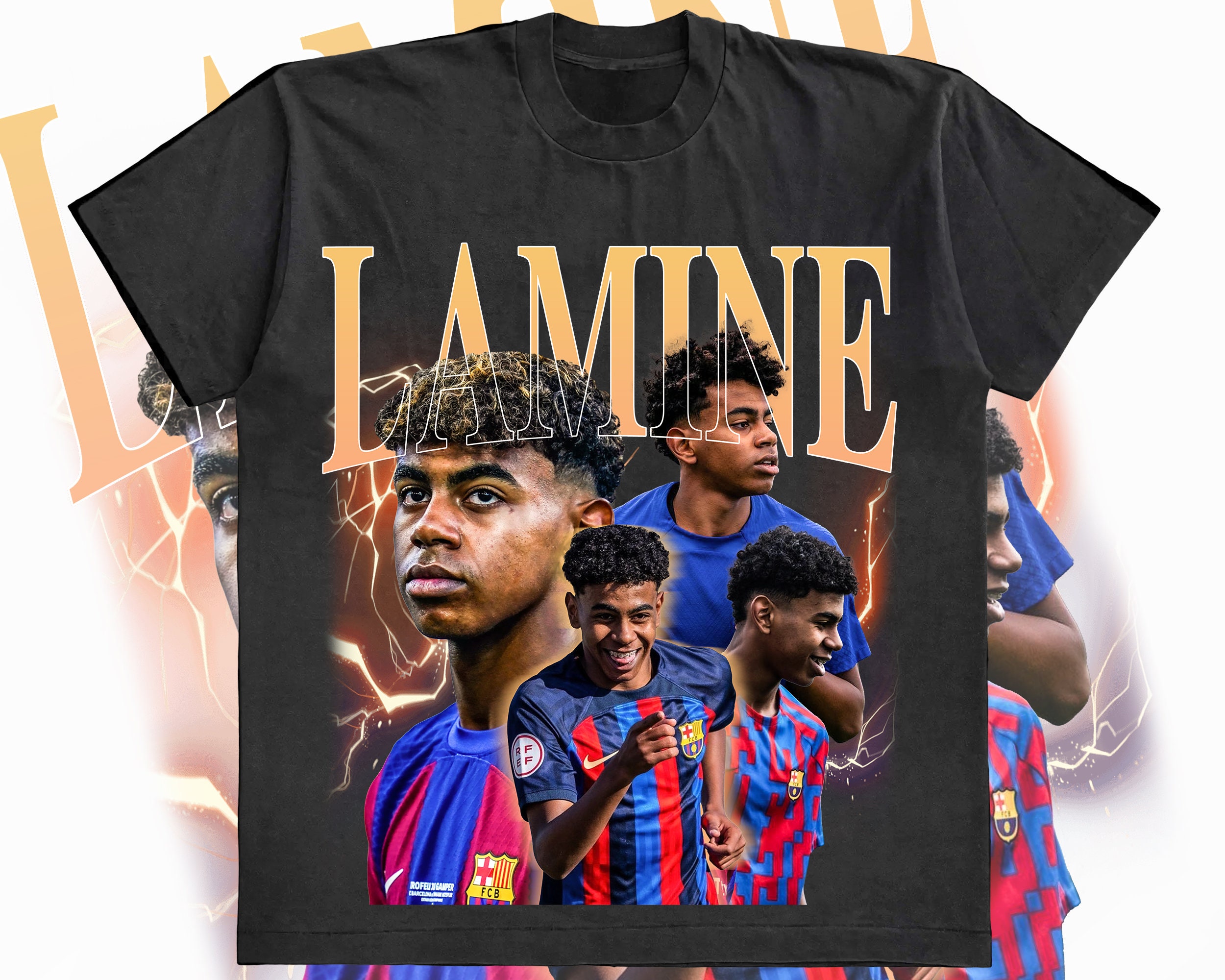 Lamine Yamal Barcelona Design PNG Poster PNG Printable Football T-shirt