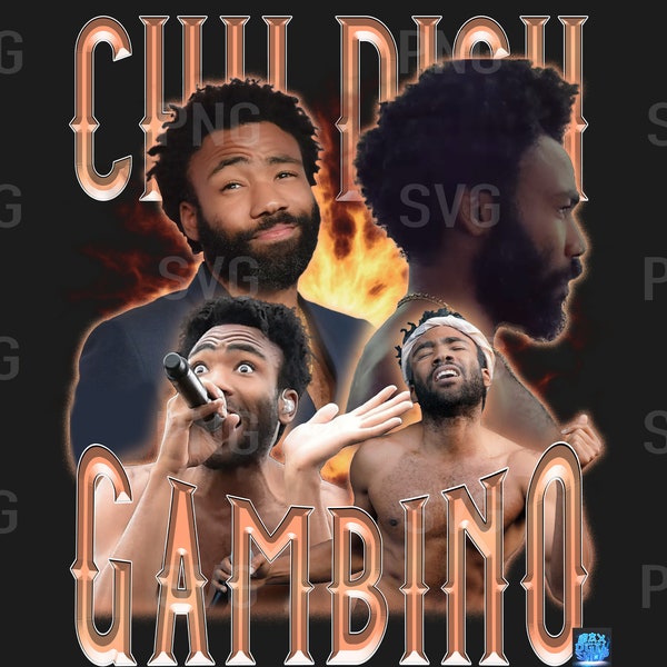 Childish Gambino | Donald Glover T-Shirt PNG | T-Shirt PNG | Printable Bootleg T-Shirt Design | Music | Instant Download and Ready To Print