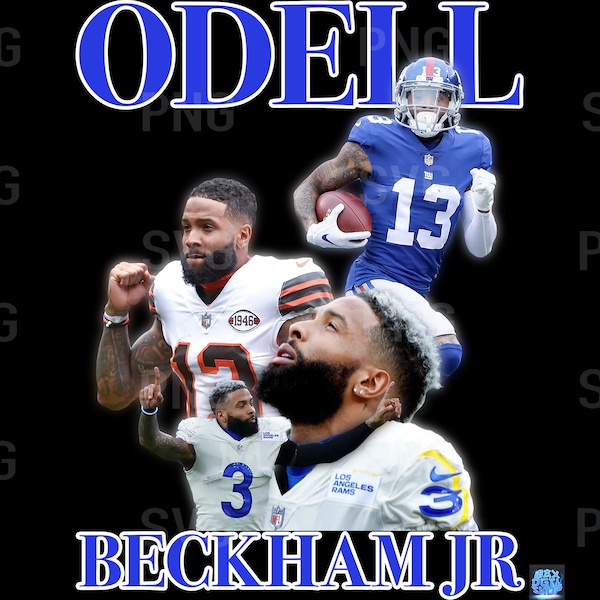 Odell Beckham Jr | T-Shirt PNG | Bootleg T-Shirt PNG | Printable Bootleg T-Shirt Design | Football | Instant Download and Ready To Print