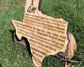 Texas Tall original poem Rustic Wood Sign