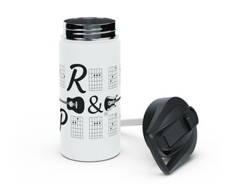 Grace and Peace Guitar Chords Stainless Steel Water Bottle, Standard Lid