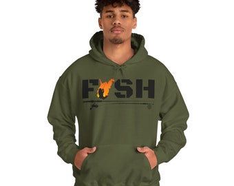 Fish West Virginia Unisex Heavy Blend™ Hooded Sweatshirt