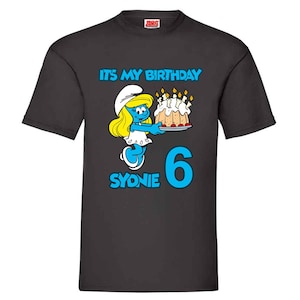 Personalised Smurfs Birthday Celebration T-shirt