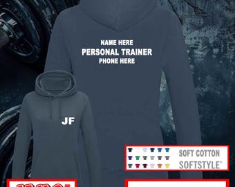 Personal Trainer Ladies Hoodie - Personalised - Gym Instructor - Training, Ladies Fitness Top