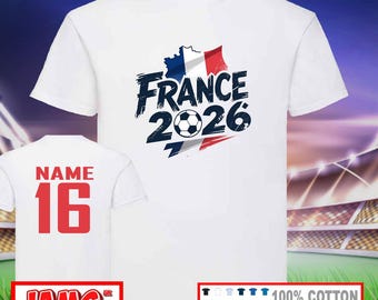 France World Cup 2026 Flag T-Shirt Age 1-99
