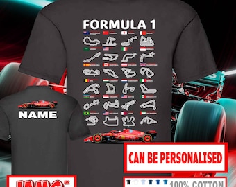 Formula 1 Circuits Personalised T‑Shirt - Kids & Adults