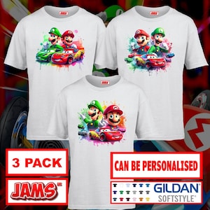ディズニー カーズ ライトニング・マックィーンとスーパーマリオカート Tシャツ 3枚パック
