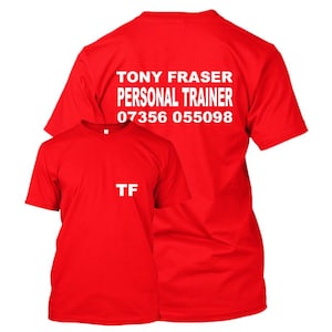 Personalised Personal Trainer T-Shirt Mens Sports Top / PT Fitness T Shirt - Gymwear