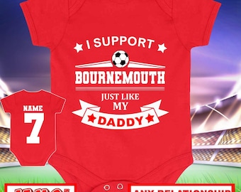 Personalized Bournemouth Football Baby Grow – Name & Number