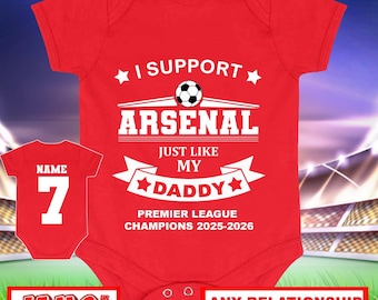 Personalized Arsenal Baby Grow – Football Fan Gift, Custom Name