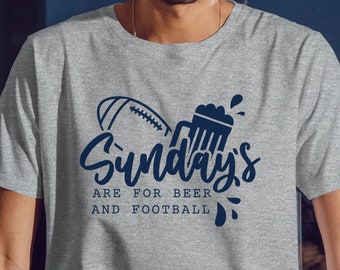 Sunday's Are For Beer And Football Shirt, Sunday Game Day Shirt, American Football LVII Shirt, 2023 Sports Shirt, Football Day Vneck Shirt