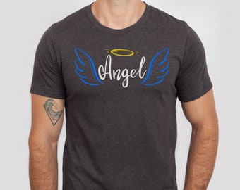 Angel Wings Shirt, Angel T-Shirt, Angel Graphic Tee, Cute Angel Shirt, Guardian Angel Shirt, Men Religious Shirt, Christian Shirt