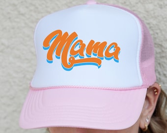 Mama Hats, Mother's Day Hat, Cute Mama Trucker Hat, Mama Caps, Motherhood Hats