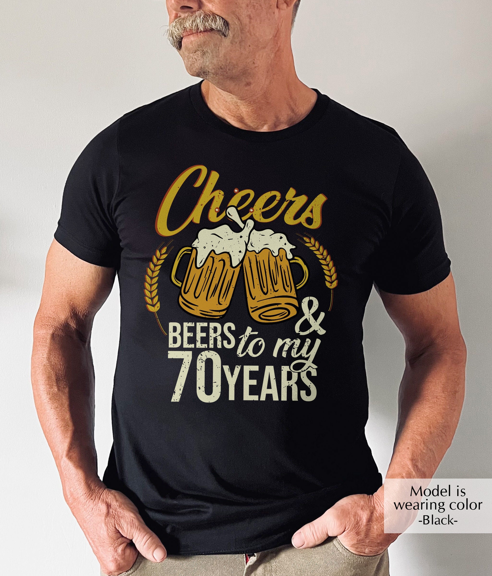 Cheers and Beers to My 70 Years, 70th Birthday T-shirt, 70th Birthday Gift,  Seventy Years Birthday T-shirt, Born in 1953 Shirt, Cheers Shirt 