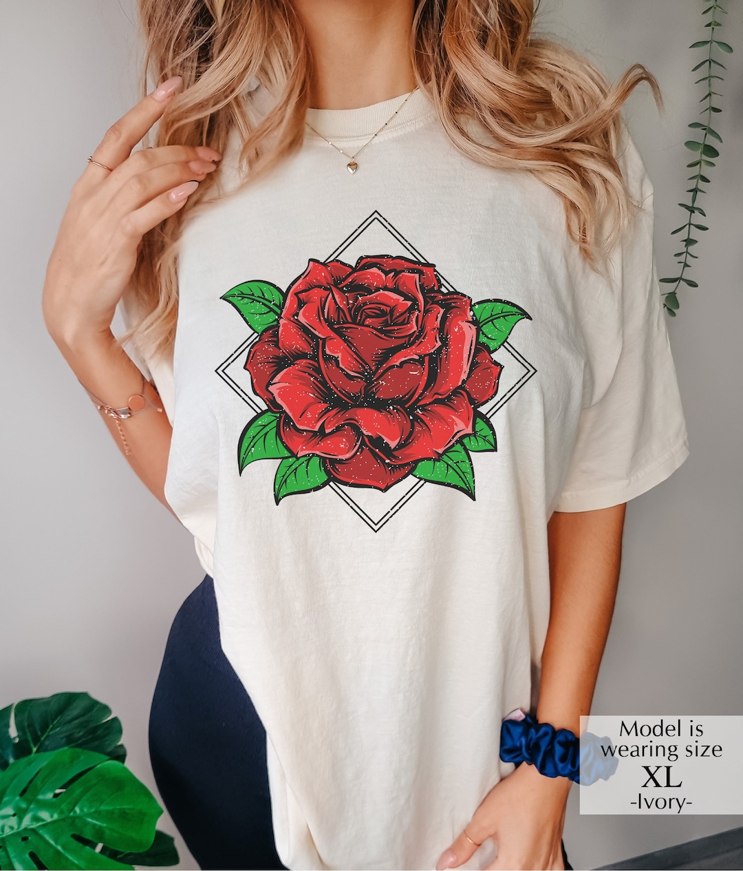 Rose Shirt, Red Rose Graphic Tee,