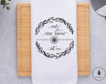 Our New Home Personalized  Kitchen Towel, Kitchen Towel, Housewarming Gift, New Home Gift, Personalized Gift