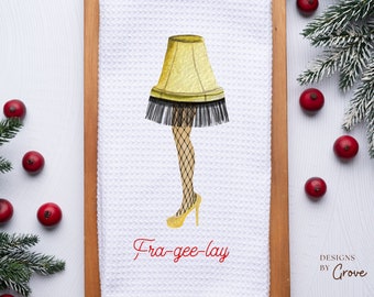 Leg Lamp Towel, Holiday Tea Towel, Secret Santa Gift, Gift Exchange, Host Gift, Home Decor, Xmas Story Movie