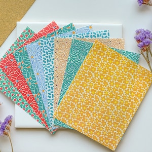 Bundle of 8 Funky Floral Clay Transfer Sheet, 4x5 inches, Groovy Clay Transfer, Polymer Clay Transfer Paper, polymer clay pattern