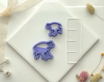 Frog Clay Cutter, Polymer Clay Cutter, Two Size Options, Mirrored or Single