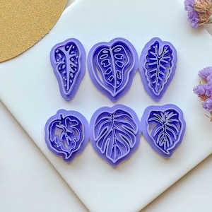 Plant Leaf Clay Cutters, Dangle and Statement sizes, Stud size available under separate listing, Polymer Clay Cutters, Botanical Clay Cutter