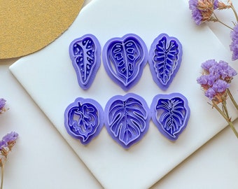 Plant Leaf Clay Cutters, Dangle and Statement sizes, Stud size available under separate listing, Polymer Clay Cutters, Botanical Clay Cutter
