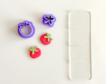Tomato Polymer Clay Cutter Set – 3D Printed Clay Earring Cutters – Kawaii Fruit Veggie Cutter – DIY Tomato Jewelry Clay Tools