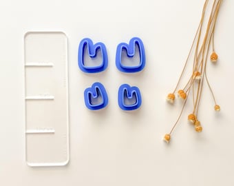 U Hoop Huggie Clay Cutter | MIRRORED SET | Polymer Clay Cutter | Organic Clay Cutter |