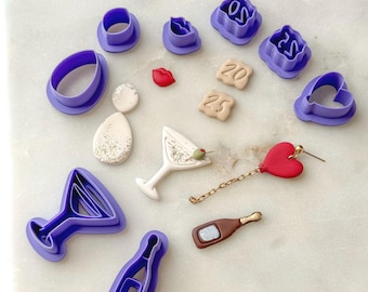 2025 New Years Clay Cutters, Purchase Individually or as a Set, Polymer Clay Cutter, New Years Clay Cutters