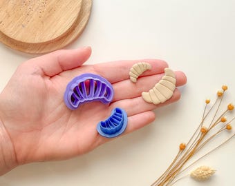 Croissant Embossed Clay Cutter | Polymer Clay Cutter | Bread Clay Cutter | Spring Cutters | Bakery Clay Cutter | Coffee Shop Clay cutter