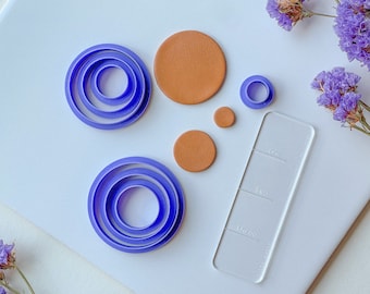 Basic Circle Clay Cutter, Sizes .5 inches to 2 inches, increments of .25 inches, Basic shape sets available in separate listing