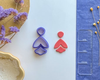 Scalloped Bottom Dangle Set, Polymer Clay Cutter Set, Clay Dangle Sets, Elegant Clay Cutter, 3 piece cutter set