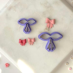 Bow #2, Bow Builder Polymer Clay Cutter, Two size options, .75inch and 1inch bows after assembled